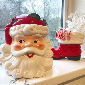 Vintage Inspired Ceramic Santa Claus Cookie Jar